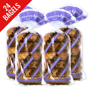 Gift Set - 4 Packs of 6 Cinnamon Raisin Bagels